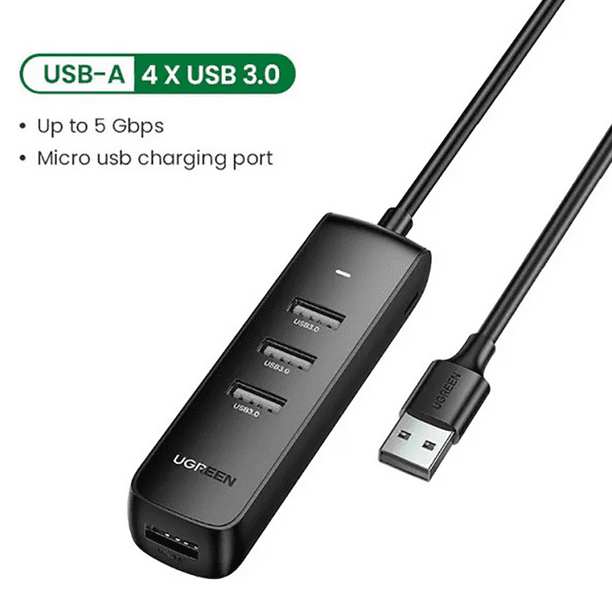 Hub USB 3.0 De 3 Puertos USB 3.0 y 1 Ethernet Gigabit Ugreen