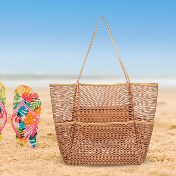  Bolsa de playa grande con diseño de estrellas de mar,  impermeable, a prueba de arena, bolsa de piscina, espaciosa bolsa de  hombro, bolsa de gimnasio, bolsa de playa para mujer con