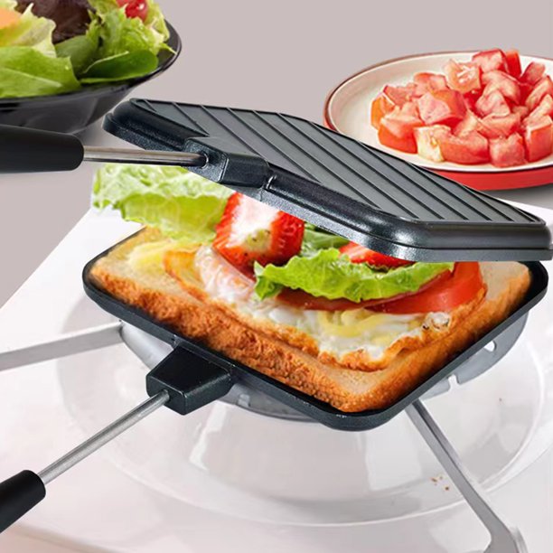  Panini Press Sandwichera, antiadherente de aluminio de doble  cara para sándwiches a la parrilla Panini Maker Flip Pan para desayuno,  panqueques, tostadas, tortillas : Hogar y Cocina