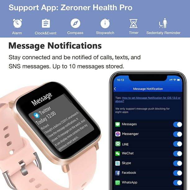 Relojes de pulsera,Reloj inteligente para Android iOS con podómetro de  monitoreo de frecuencia cardíaca Vhermosa CZDZ-HY178-3