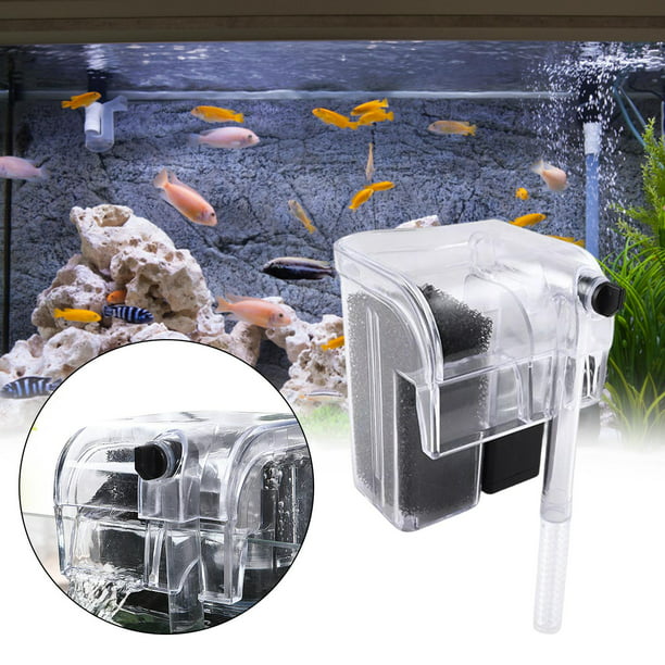 Filtro de recipiente para acuario, filtro externo para tanque de peces con  medios filtrantes y barra de pulverización (317GPH-UV)
