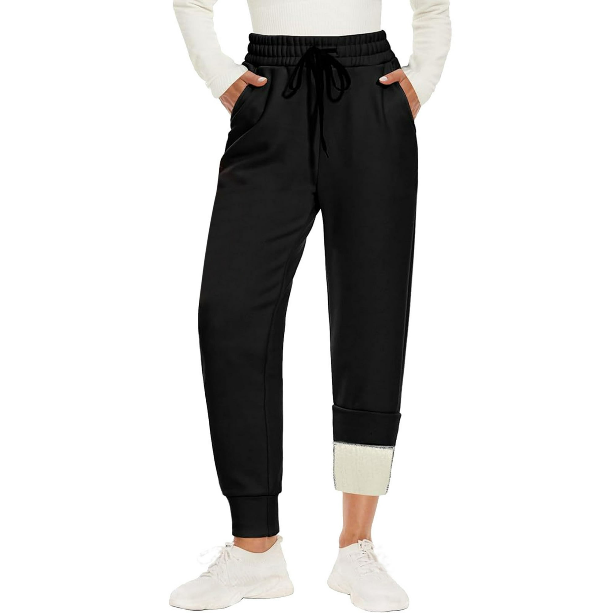 Gibobby Pantalones para mujer para el frío Pantalones de jogging para mujer  forrados con 2 bolsillos Gibobby