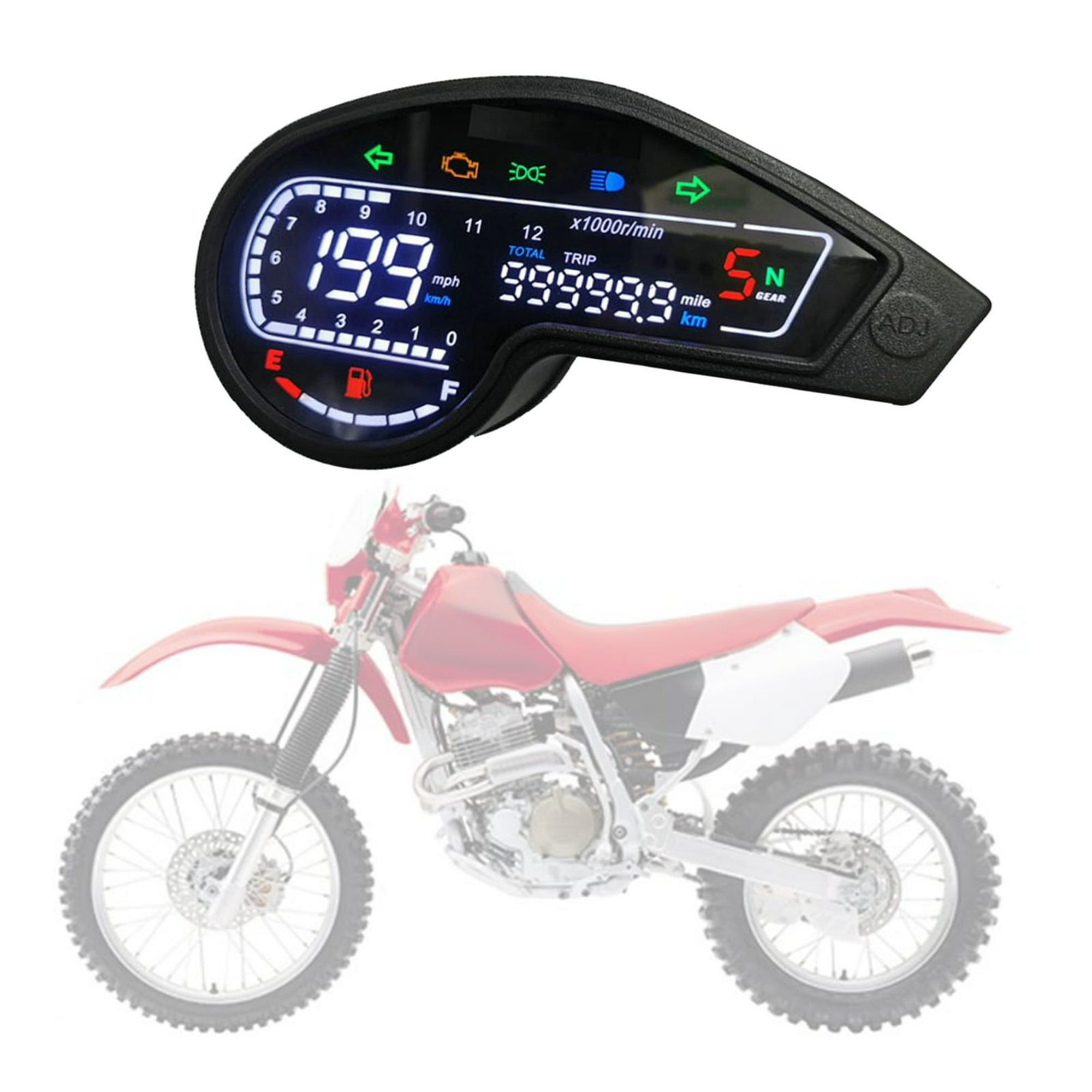 Tablero digital,VA LCD Digital Dashboard Velocímetro Moto,Medidor de  tacómetro de motocicleta,Acceso Sharpla Tablero digital