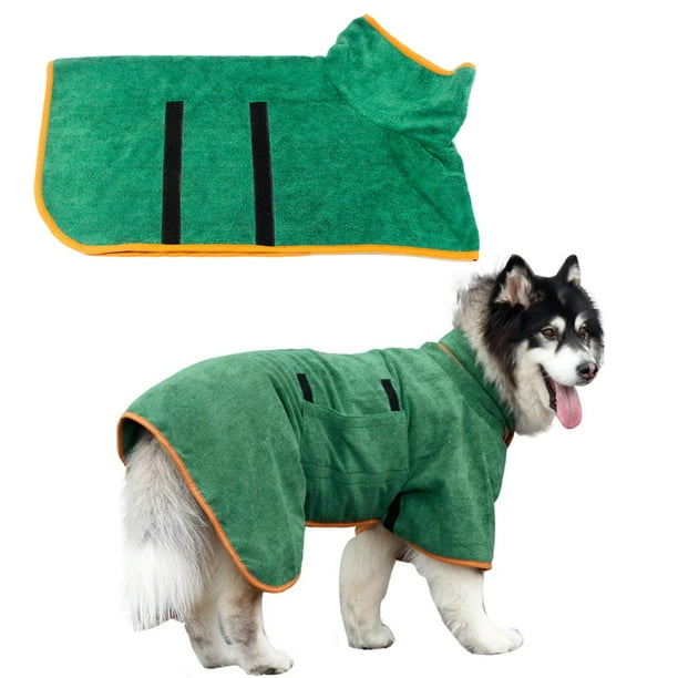 Toalla de secado para perros, material de microfibra, de secado rápido,  súper absorbente, de secado rápido, absorbe la humedad, con cuello y  cintura