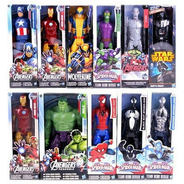 Figuras de acción de los vengadores de Marvel, muñecos de 30cm, Spiderman,  Thanos, Hulk, Iron Man, C Fivean unisex