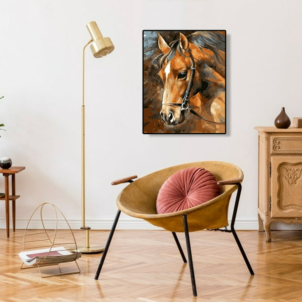 Cuadros Decorativos Lienzo pintado pintura al óleo por números pintado  caballo DIY moderno dormitorio pared arte JShteea Nuevos Originales
