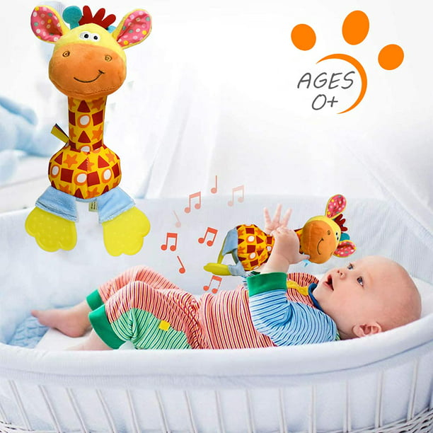 Juguetes para bebés con mango de desarrollo para bebés, juguetes de  aprendizaje sensorial para bebés con mordedor, sonidos para bebés y otras  cosas