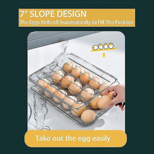 iDesign Huevera de plástico para 18 huevos, caja de huevos apilable de  plástico sin BPA, huevera