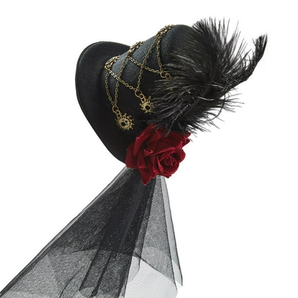 BPURB Steampunk Accessories - Mini sombrero para mujer, disfraz de  Halloween y cosplay