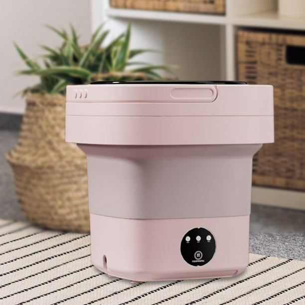 Mini lavadora plegable, lavadora compacta portátil, para negocios, viajes  (rosa)