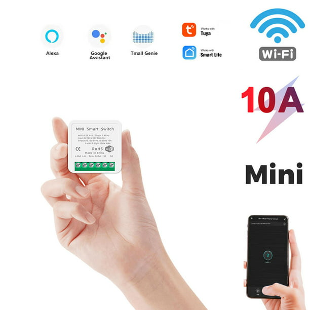 Miniinterruptor inteligente wifi de 16 A, módulo de automatización