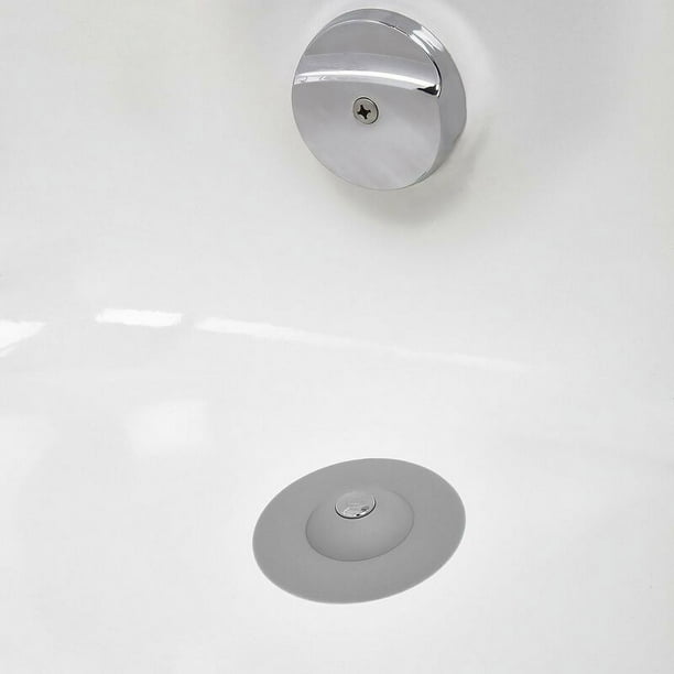 Parada de drenaje. Desagüe para bañera y ducha, con función recoge-pelos,  color gris 10cm