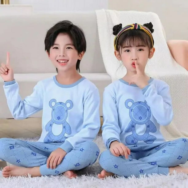 Pijamas de algodón para niños y niñas, ropa de dormir de 3, 6, 9, 12 y