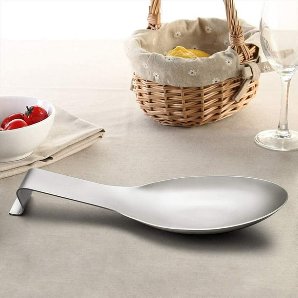 Soporte para cuchara, reposacucharas de cerámica, fácil de limpiar,  utensilios de cocina (Blanco - 23 x 8,8 x 2,3 cm