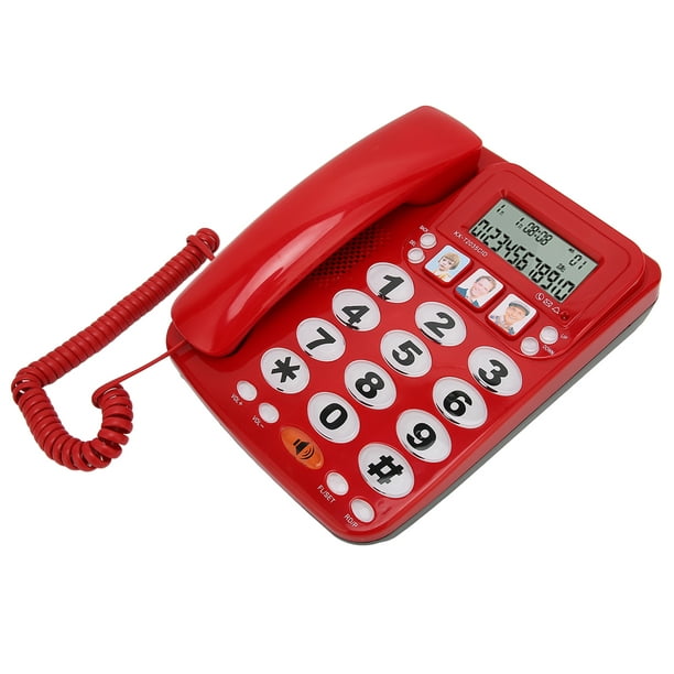  Teléfono fijo con cable Teléfono fijo con función de  redireccionamiento Pantalla de identificación de llamadas con cable para  oficina en casa : Productos de Oficina