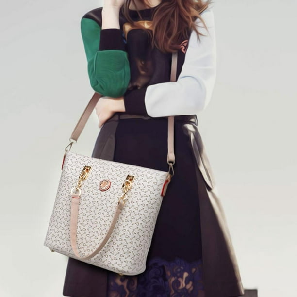 Bolso grande de hombro de gran capacidad para mujer, Set bolsos con diseño  moderno, Color sólido a la moda, Set monedero, Moda de Mujer