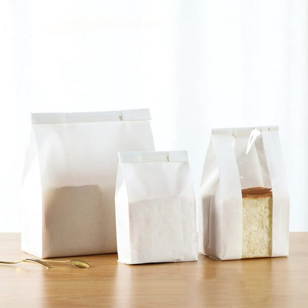 Bolsas de papel kraft para sándwich, 200 unidades, bolsas de papel marrón,  pequeñas bolsas planas enceradas, bolsas de regalo para dulces, galletas