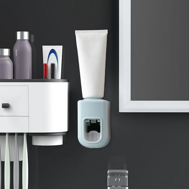 Dispensador De Pasta De Dientes Dispensador automático de pasta de dientes,  accesorios para el hogar de plástico montados en la pared (blanco) Likrtyny  Libre de BPA