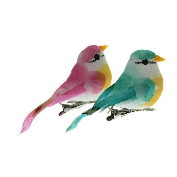 12 Piezas De Pequeños Pajaritos Decorativos Falsos Artificiales Para  Manualidades Jardín, Los Pies Para Un Acopmiento En Baoblaze Pájaros de  pluma de