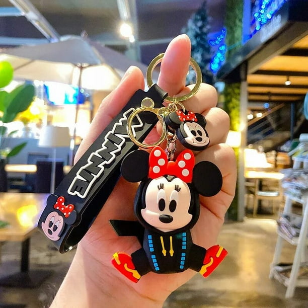Disney-llaveros de Mickey Mouse para niño y niña, llaveros de dibujos  animados bonitos, llavero Kawaii de Minnie, modelo de juguete para niños,  regalo para niños