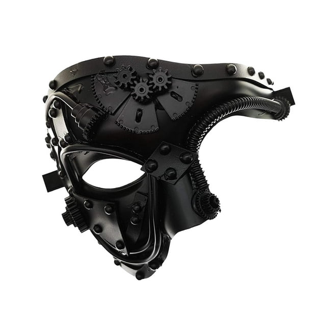 Steampunk, accesorios para disfraces de Cosplay, protección facial para  Halloween, de juego de rol para disfraces, , Negro BLESIY Cubierta Steampunk
