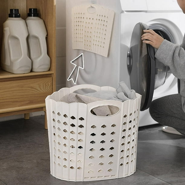 Cesta de lavandería de pared de gran capacidad, cesta de lavandería  plegable para el hogar, cesta de ropa sucia de plástico (azul)