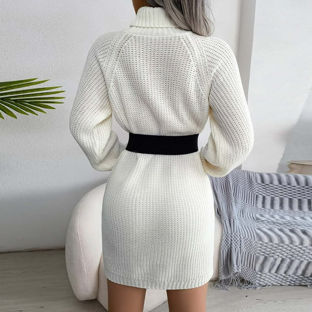 Vestido de manga larga con capucha ajustado sólido de ocio de otoño  invierno de moda para mujer Fridja yut6754