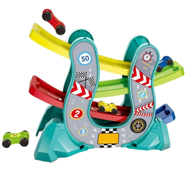 Coche rampa juguetes estacionamiento educación temprana preescolar  aprendizaje juguetes rampa coche vehículos para niñas 3 años y más bebé ,  Verde Hugo Rampa para autos de carreras
