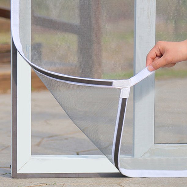 Mosquitera magnética para ventana con PVC blanco 120 x 120 cm