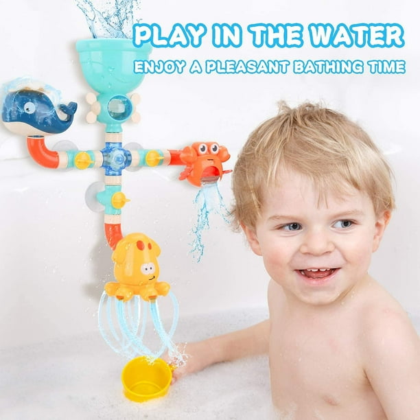 Juguetes de baño para bebés, juguetes de agua para bañera para niños  pequeños de 2 3 4 5 años, niños y niñas, juguetes para bañera, tubo de  ducha para bebé con boquilla