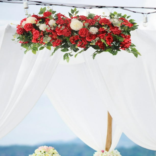 Guirnalda de flores artificiales, flores de hiedra de vid colgantes, hojas  de rosa, guirnaldas verdes, cuerdas de flores para boda, arco, mesa, telón