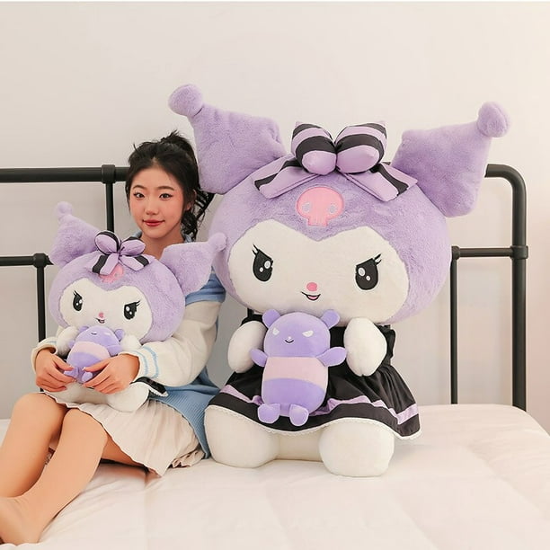 Sanrio-muñeco de peluche Kuromi para niños y niñas, juguete de peluche con  almohada de felpa, regalo de cumpleaños, 2023