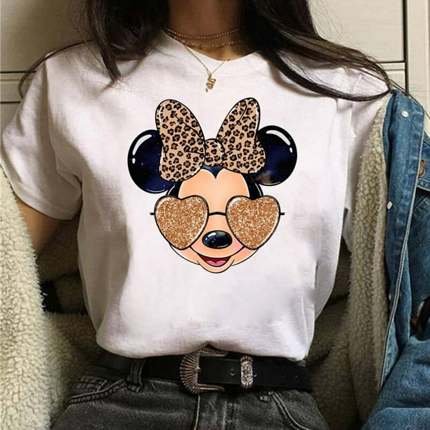 Camiseta Kawaii de dibujos animados de Disney para camisetas estampado de Minnie, Camiset Deng Xun | Walmart en línea
