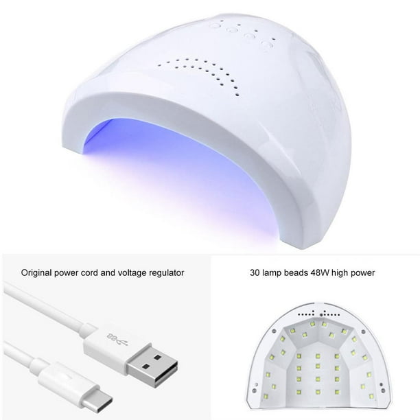 Lámpara LED UV Lámpara de manicura USB 48W Inducción Esmalte de uñas Luz de  secado rápido Likrtyny cuidado belleza