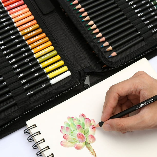 H & B 120 lápices de colores, juego de lápices de dibujo a base de aceite,  lápices de colores profesionales para adultos principiantes, suministros de
