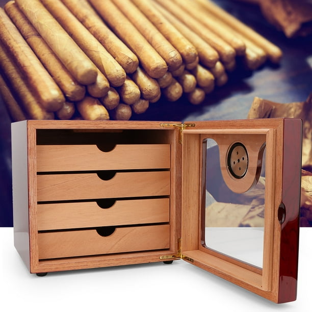 Caja de humidificador de madera de cedro para cigarros