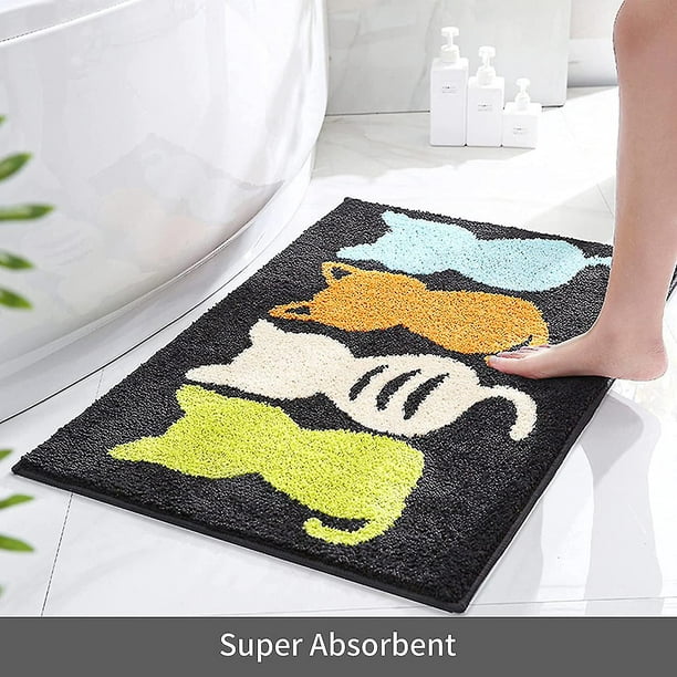 Alfombra de baño suave y absorbente, alfombra de baño para bañera, ducha y  baño, antideslizante, cómoda, alfombra de baño de dibujos animados para