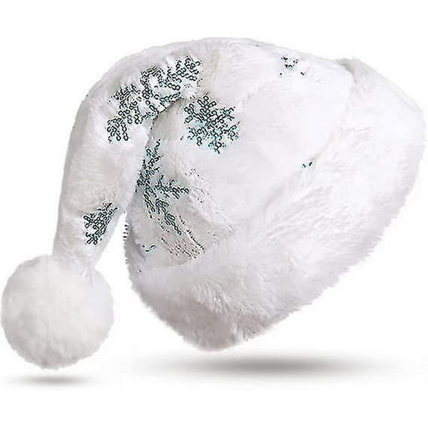 Gorro de Navidad de copo de nieve, plateado, blanco y con bordado dorado,  cuentas para adultos, gorras de béisbol ajustadas en blanco