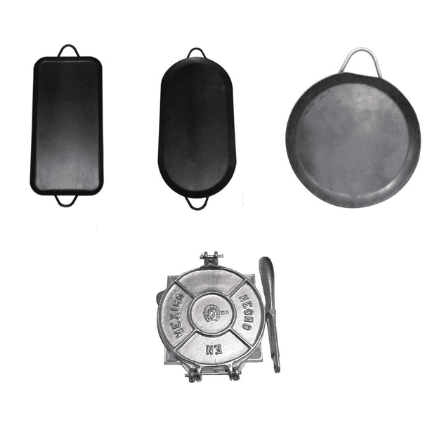 Kit Tortillas 3 Comales Diferentes Medidas + Maquina Manual Hecho en