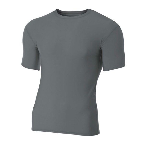 Camiseta Compresión Manga Corta Poliéster Spandex Adulto GRAPHITE M A4  N3130