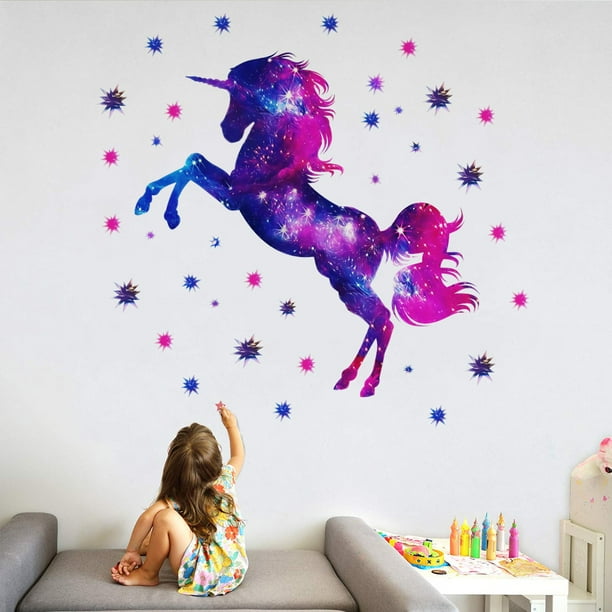 DXiongW 65-185 cm Medidor Niños Pared Adhesivo 3D Unicornio