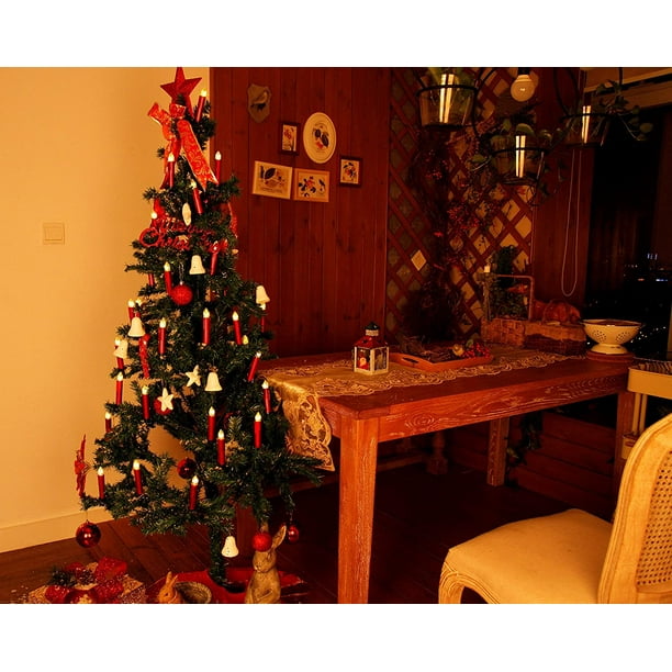 Raz - Vela de Navidad grande con purpurina roja parpadeante de 22.5  pulgadas, decoración navideña