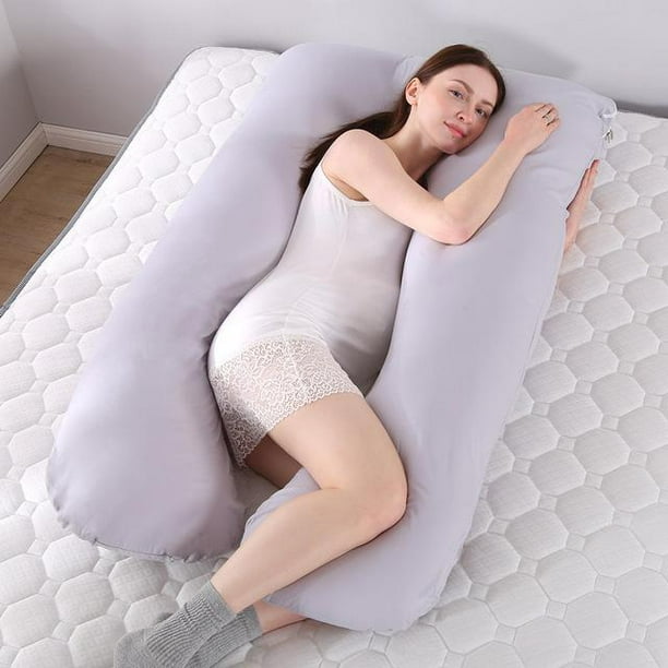 Almohada de apoyo para dormir para mujeres embarazadas, cojín de maternidad  en forma de U con estampado de conejo, 100% algodón, 25 unidades qym unisex