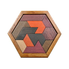 Hexagon Tangram Puzzle Rompecabezas madera para y adultos Rompecabezas desafiantes Rompecabezas de madera Rompecabezas Juegos de rompecabezas Sincero Hogar | Walmart en línea