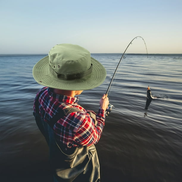 Sombrero de pescador de ocio para hombre y mujer gorra de Likrtyny pescador  transpirable con borde redondo ideal para viajes al aire libre pesca en la