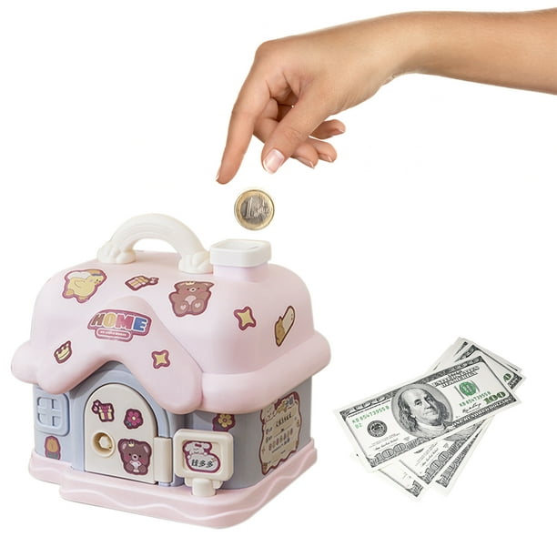 Hucha Kawaii, caja para billetes, tarro para guardar monedas con cerradura,  decoración del hogar (A) Hugtrwg Libre de BPA