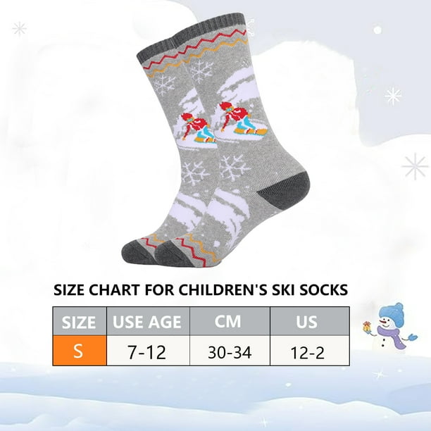 Calcetines de esquí para niños, paquete de 2 pares de calcetines de  snowboard para niños y niñas pequeños, diseño sobre la pantorrilla con puño  antideslizante, calcetines térmicos cálidos hasta la
