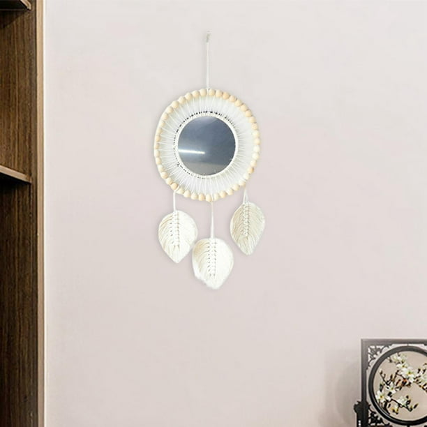 Espejo redondo Cuerda de paja Boho Colgante Espejo de pared para decoración  33cm 18cm Zulema Espejo de pared creativo