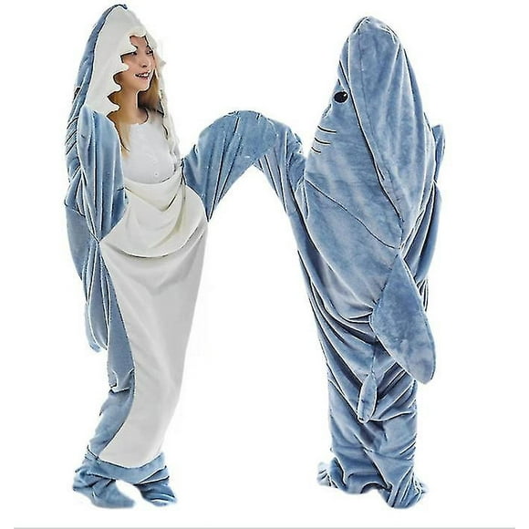 shark blanket sudadera con capucha para adultos  shark onesie adult wearable blanket  shark blanket super soft cozy franela con capucha shark sleeping bag