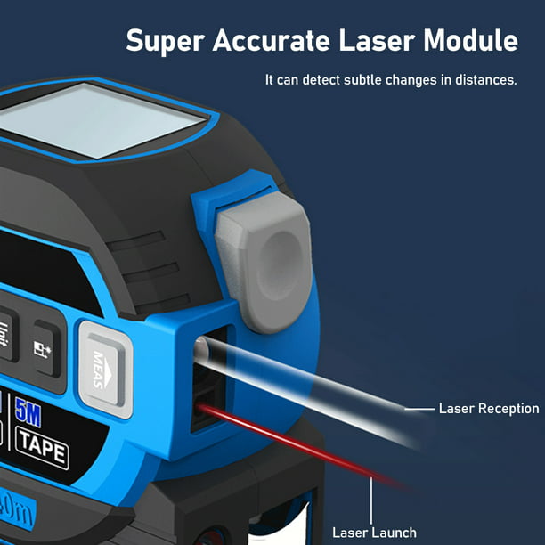Cinta metrica digital laser flexometro métrica calcula area volumen  distancia US